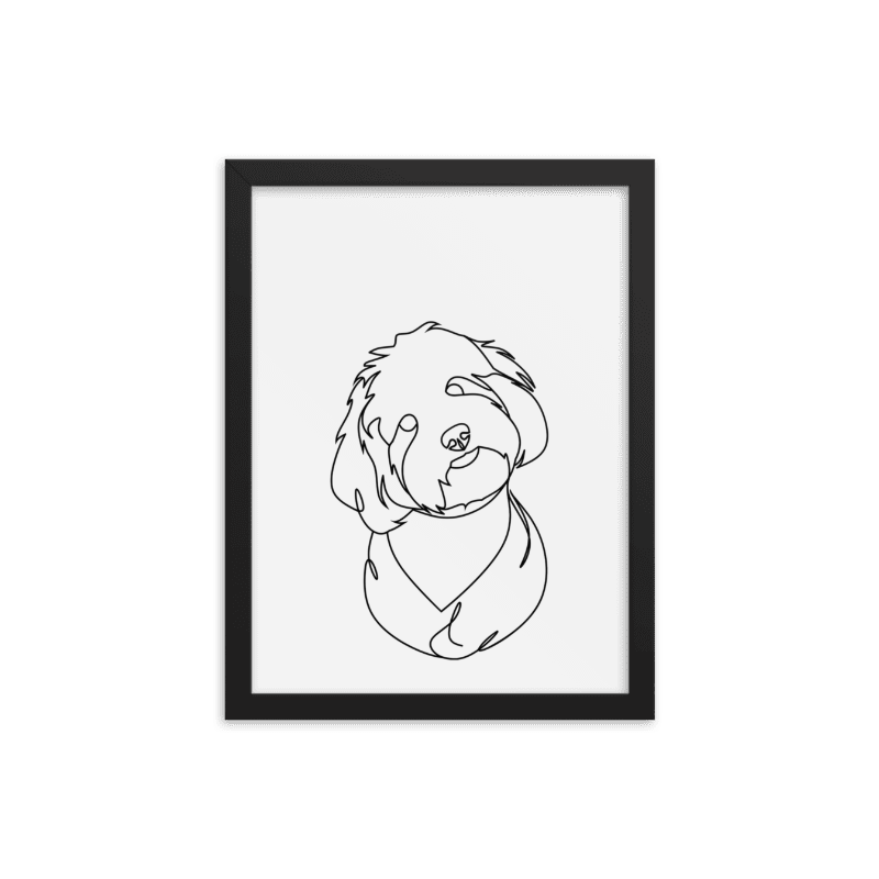 Line Framed Portrait - One Pet