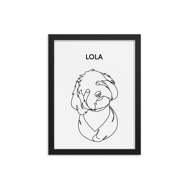 Line Framed Portrait - One Pet