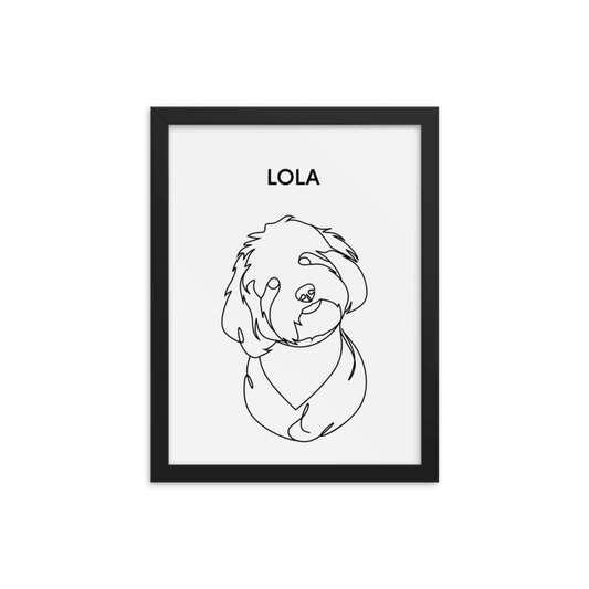 Line Framed Portrait - One Pet