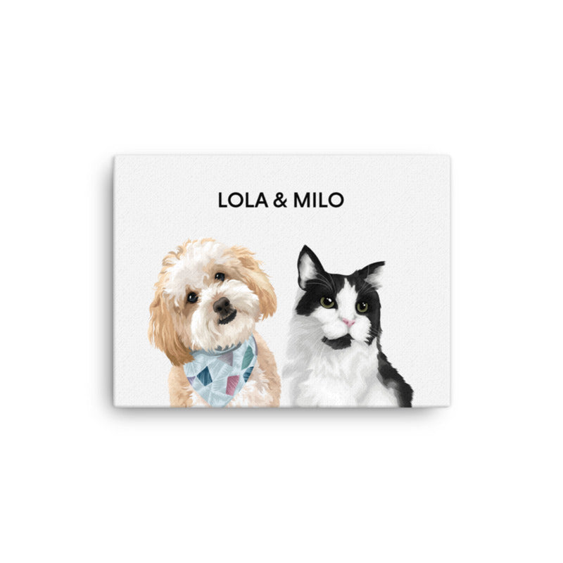 Classic Canvas Portrait - Two Pets
